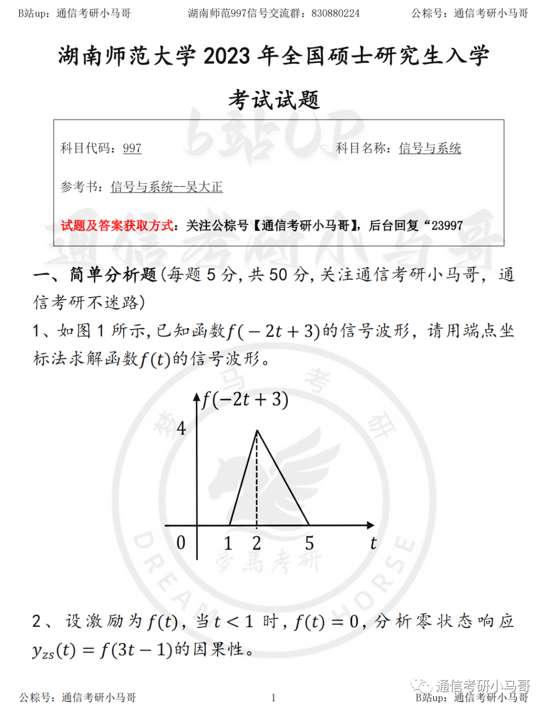 【23真题】快跑，考太偏了这所211！湖南师范大学997-梦马考研