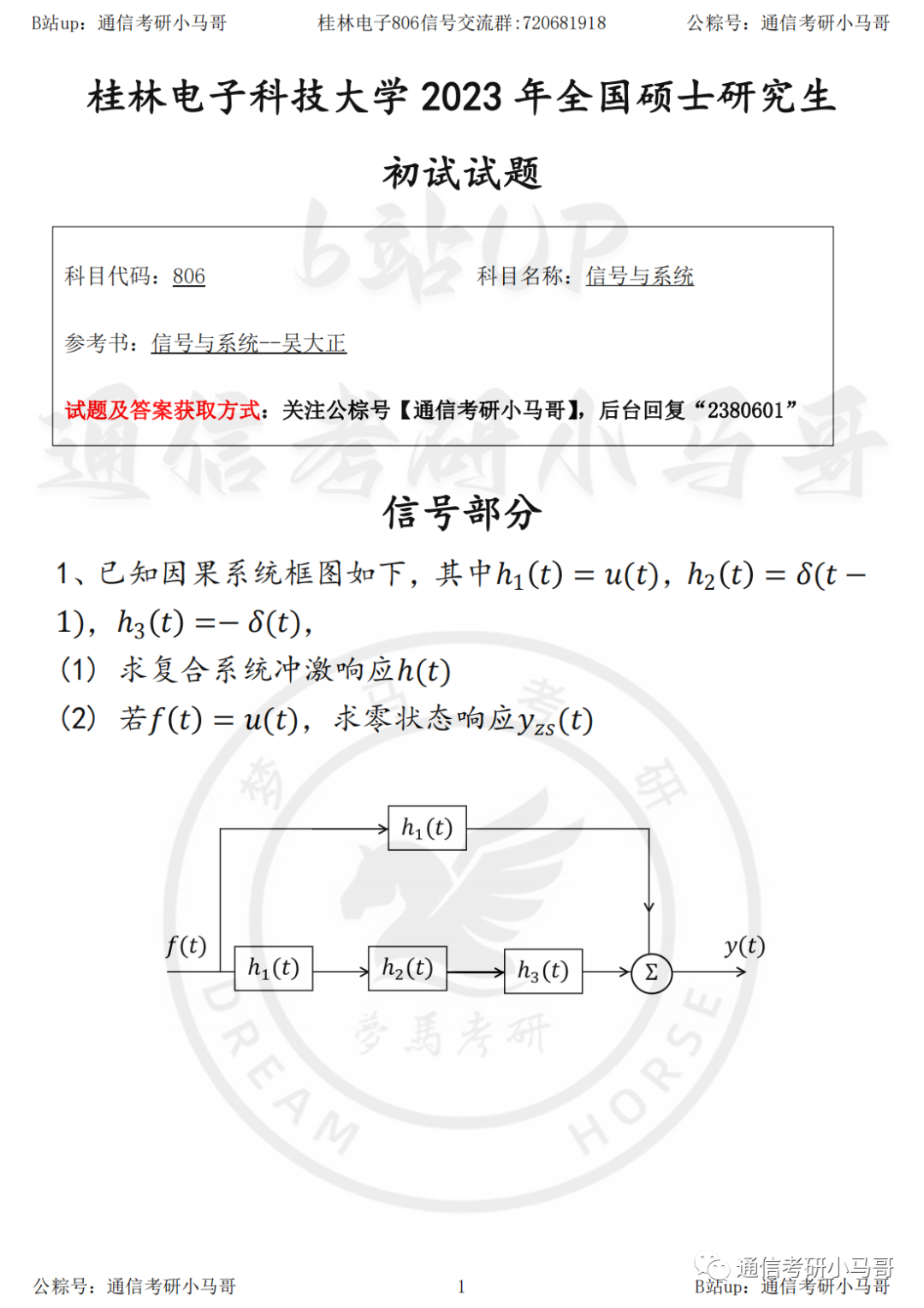 图片[3]-【23真题】四电之一！附免费真题直播！桂林电子科技大学806-梦马考研