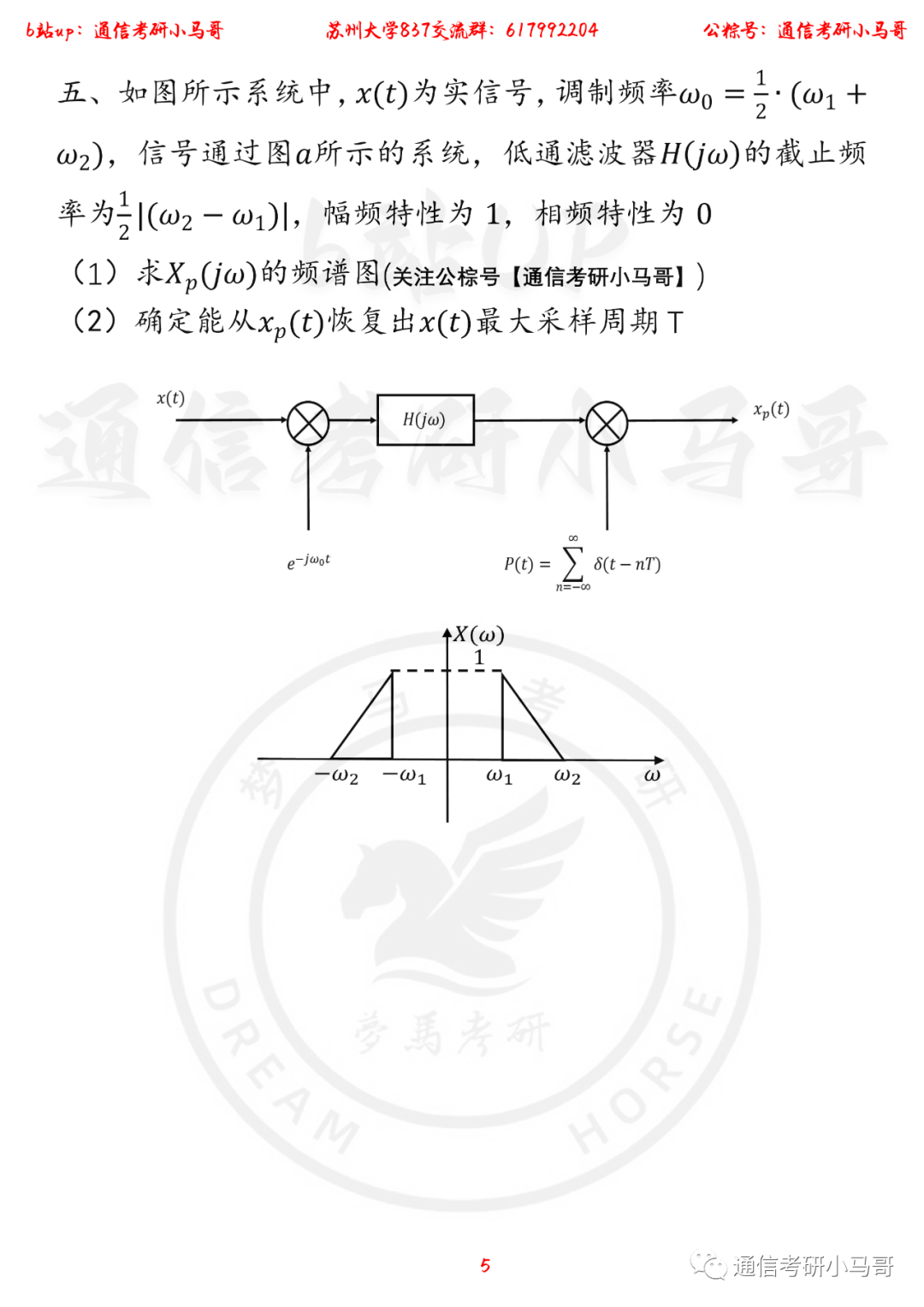 图片[5]-【苏州大学837】22年考研真题及解析（信号部分）苏州大学837-梦马考研