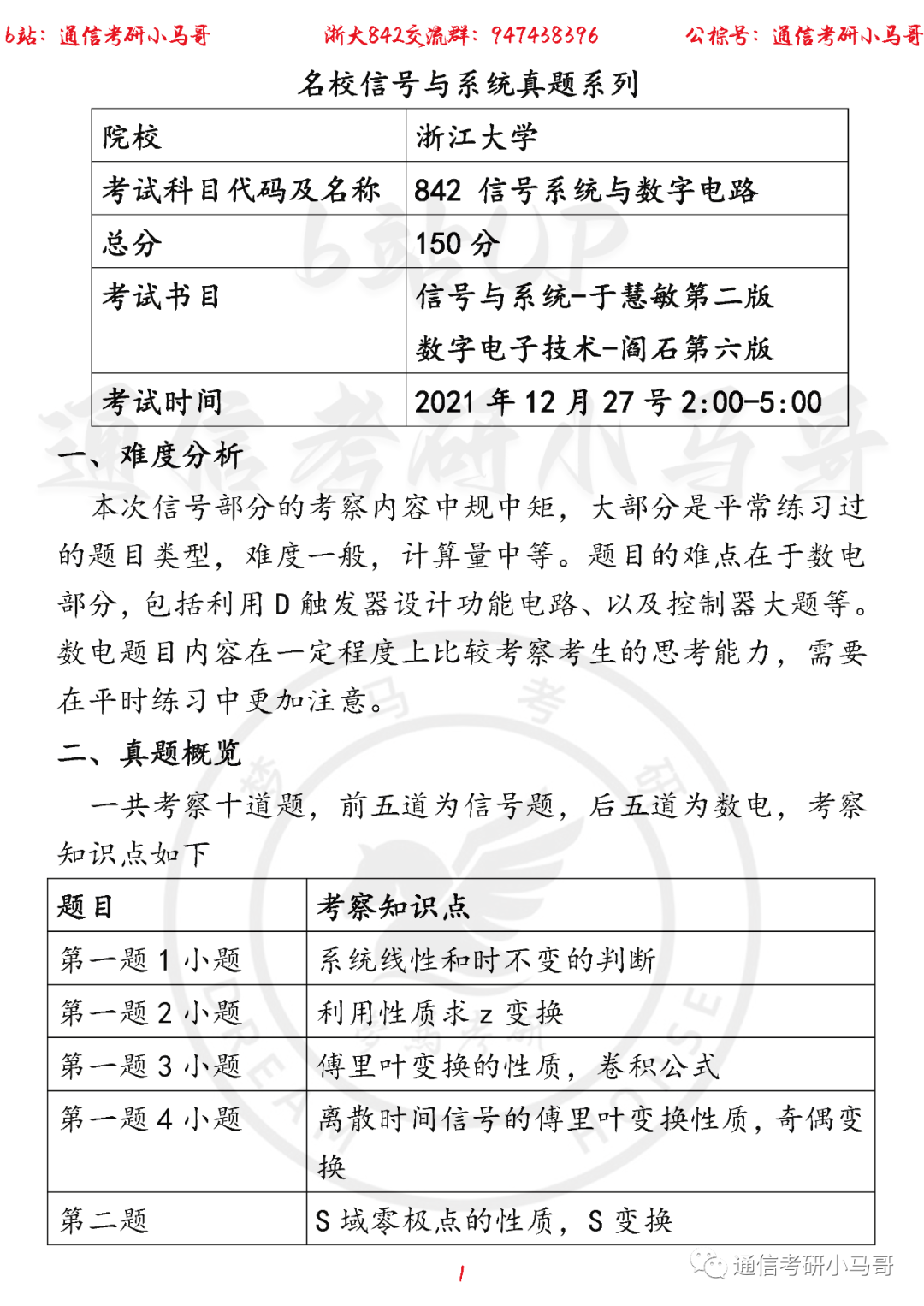 【浙江大学842】22年考研真题及解析浙江大学842-梦马考研