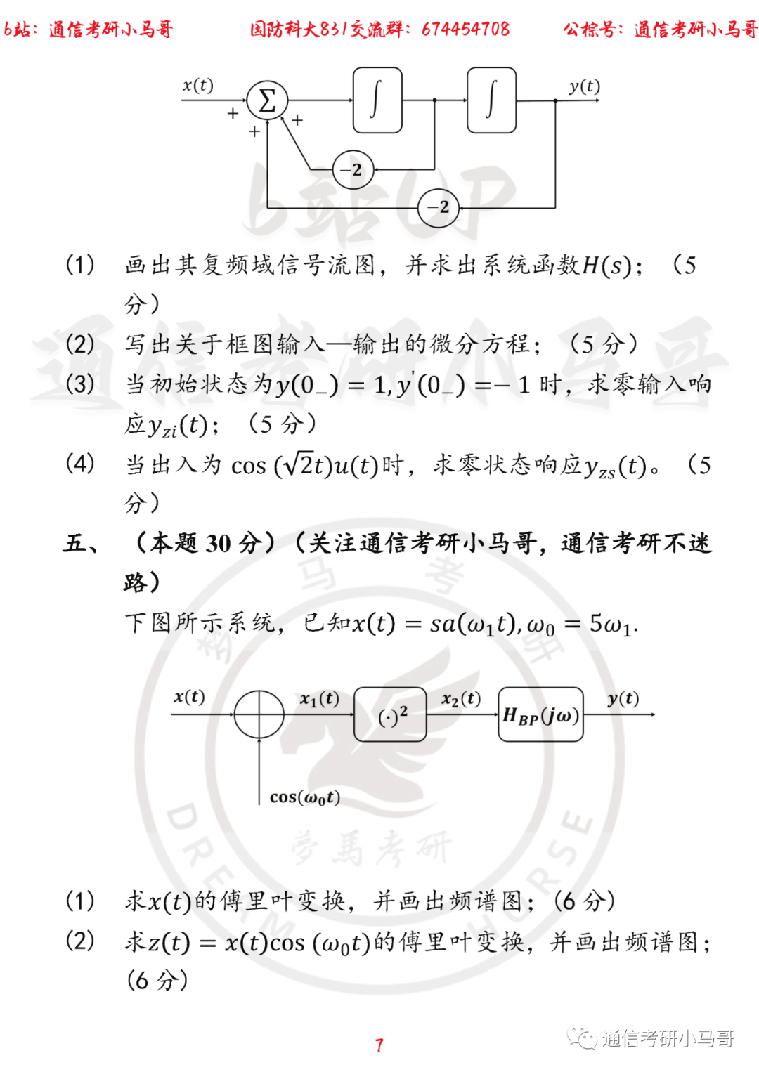 图片[7]-【国防科技大学831】22年考研真题及解析国防科技大学831-梦马考研