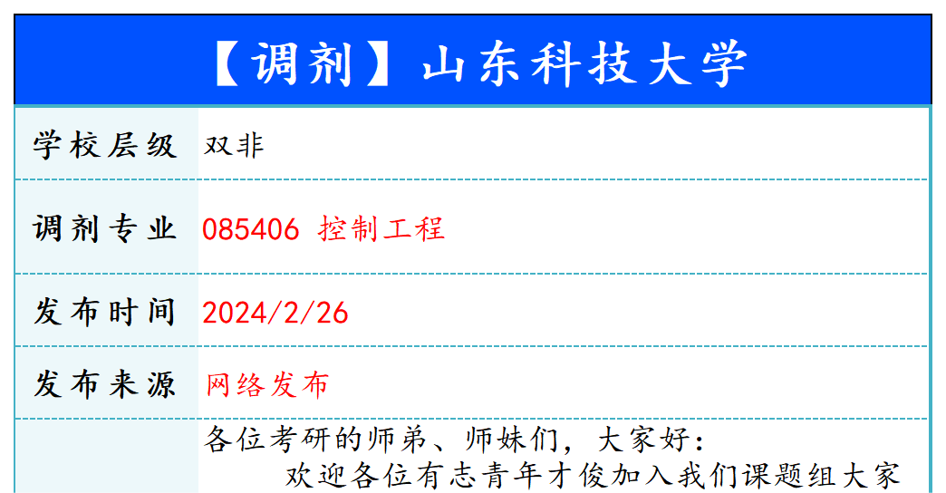 【240226】山东科技大学—控制工程-梦马考研