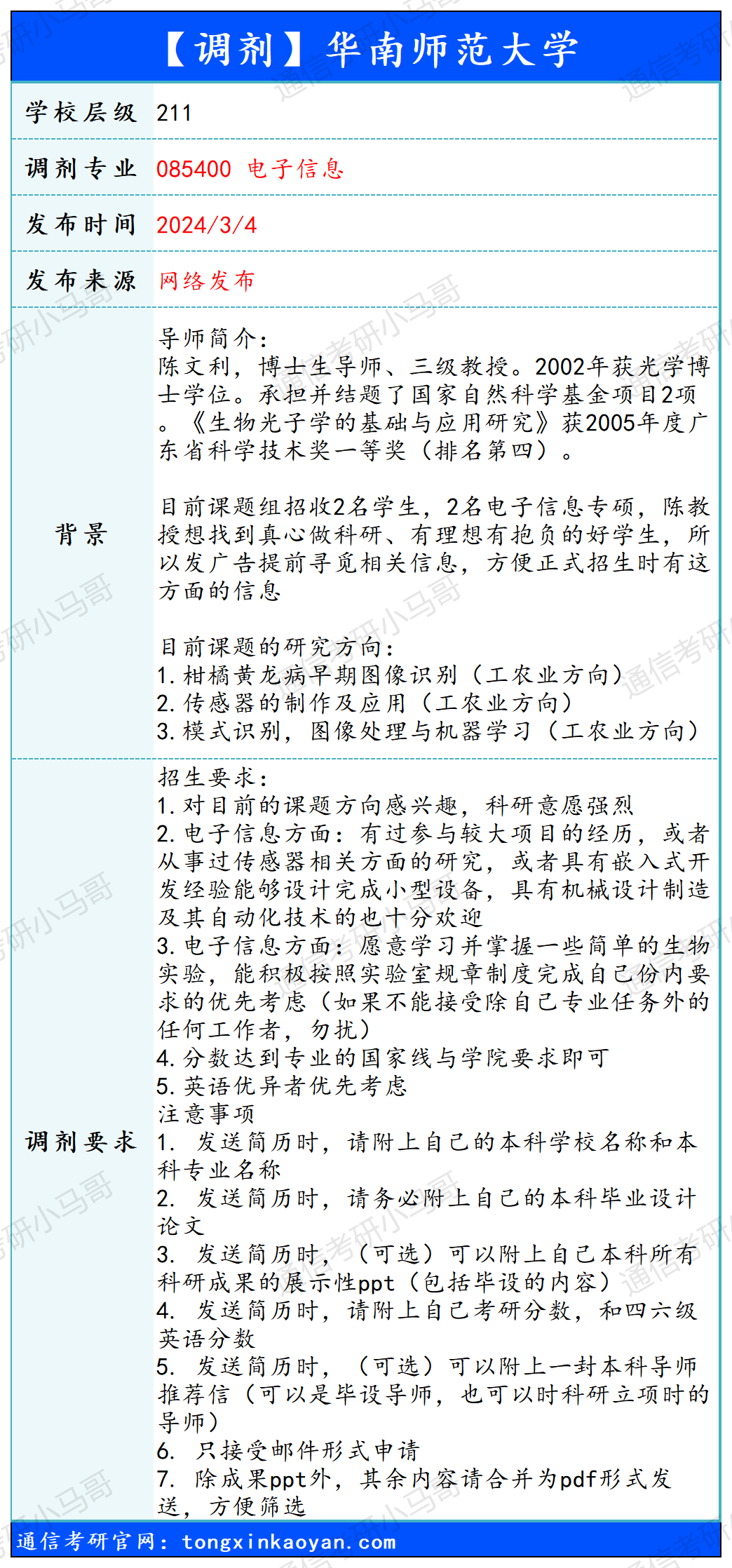 图片[1]-【240304】华南师范大学—085400 电子信息-梦马考研