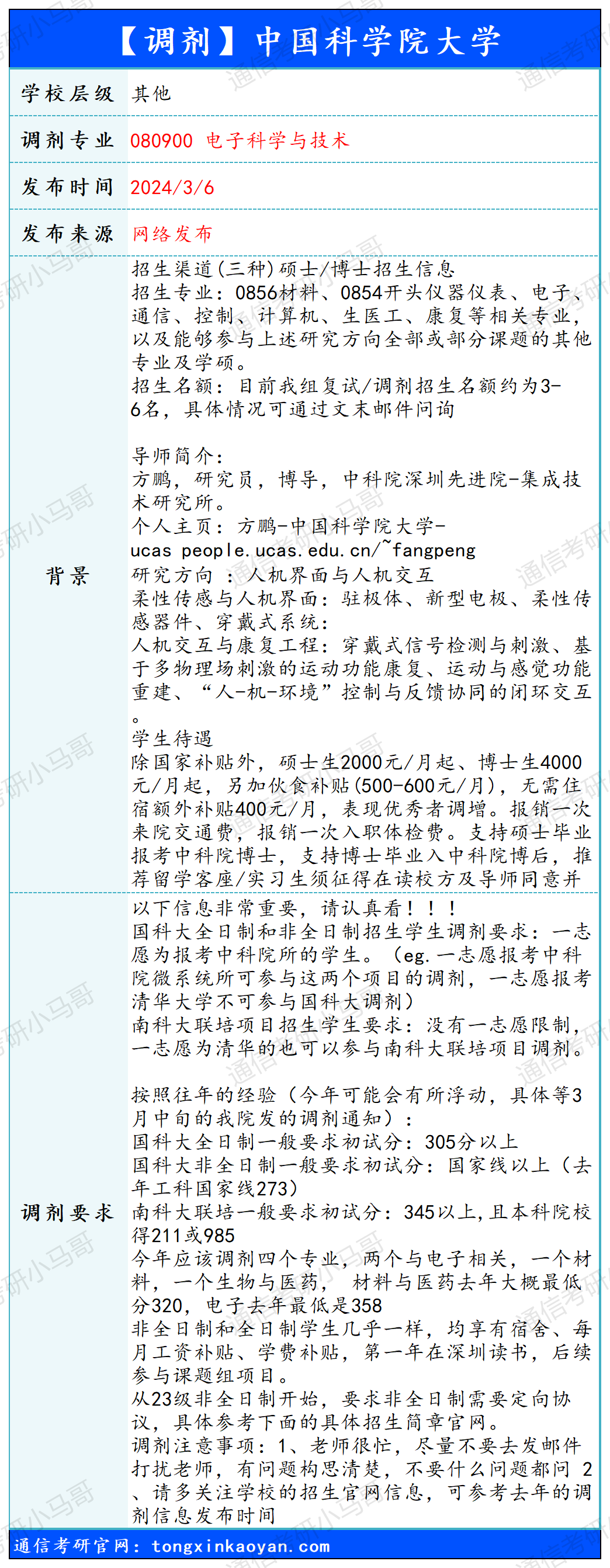 图片[1]-【240306】中国科学院大学—080900 电子科学与技术-梦马考研