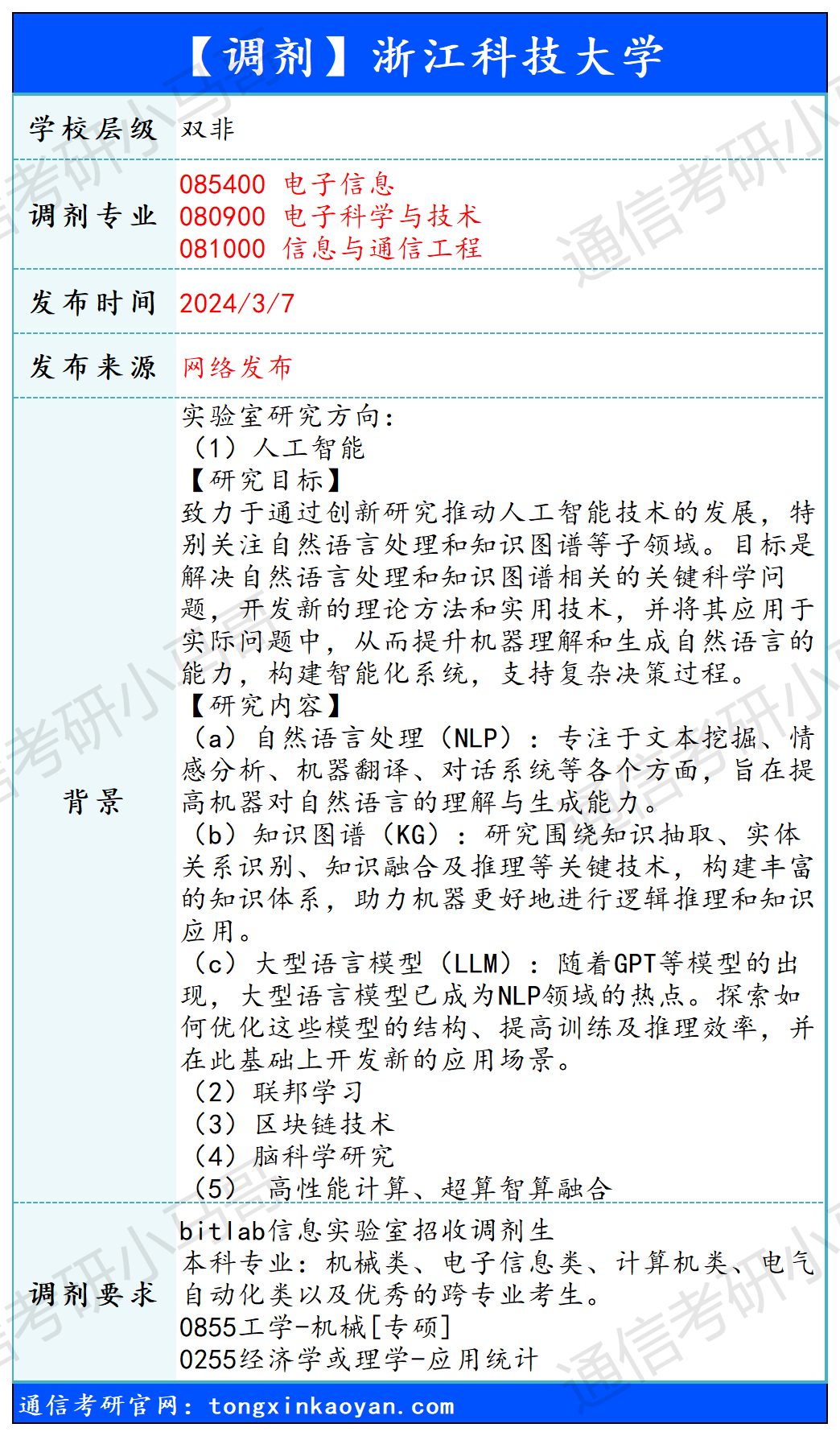 图片[1]-【240307】浙江科技大学—085400 电子信息、080900 电子科学与技术、081000 信息与通信工程-梦马考研