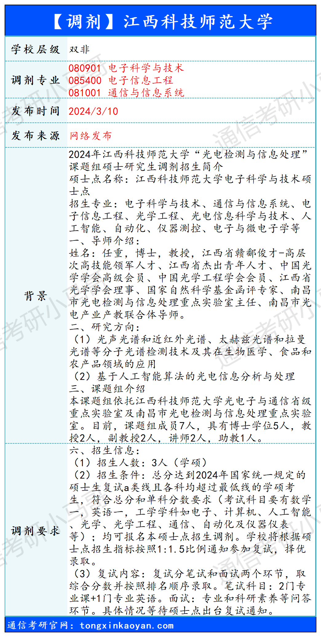 图片[1]-【240310】江西科技师范大学—080901 电子科学与技术、085400 电子信息工程、081001 通信与信息系统-梦马考研