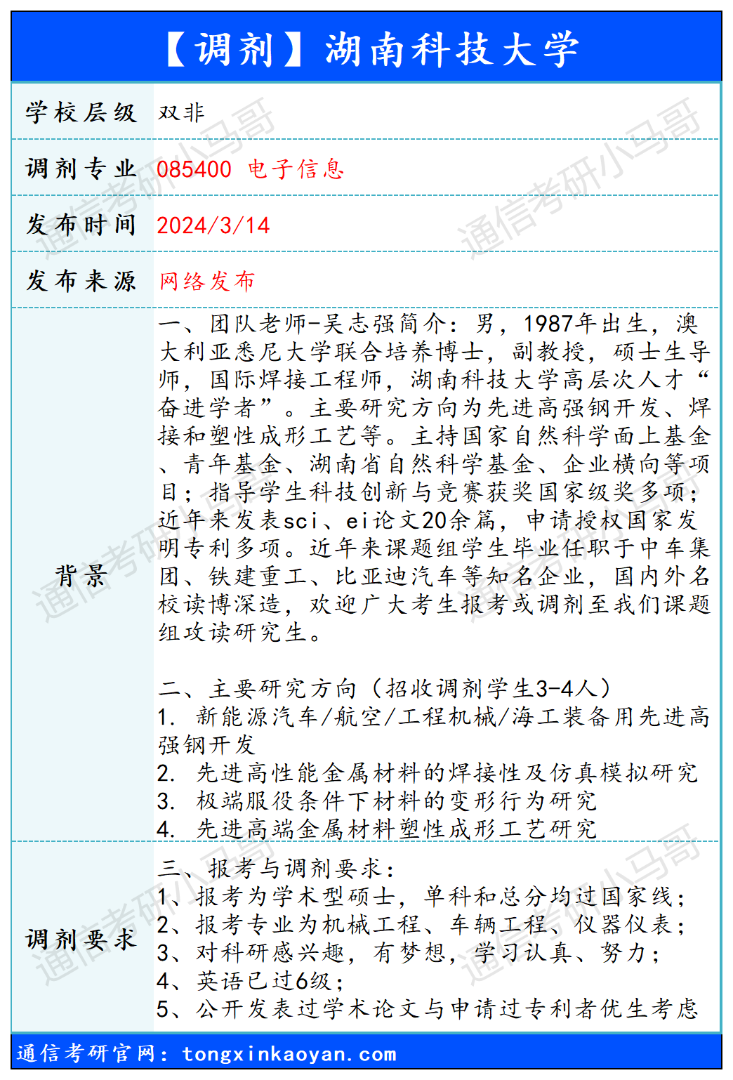 图片[1]-【240314】湖南科技大学—080400仪器科学与技术-梦马考研