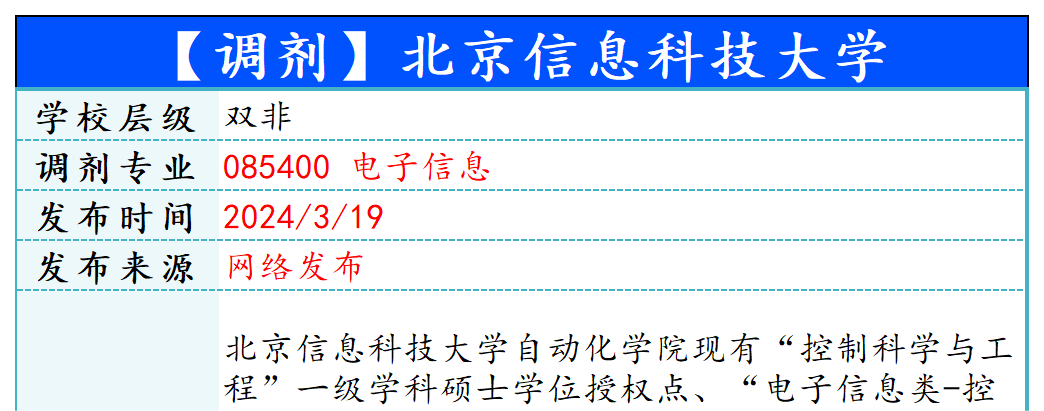 【240319】北京信息科技大学—085400电子信息-梦马考研