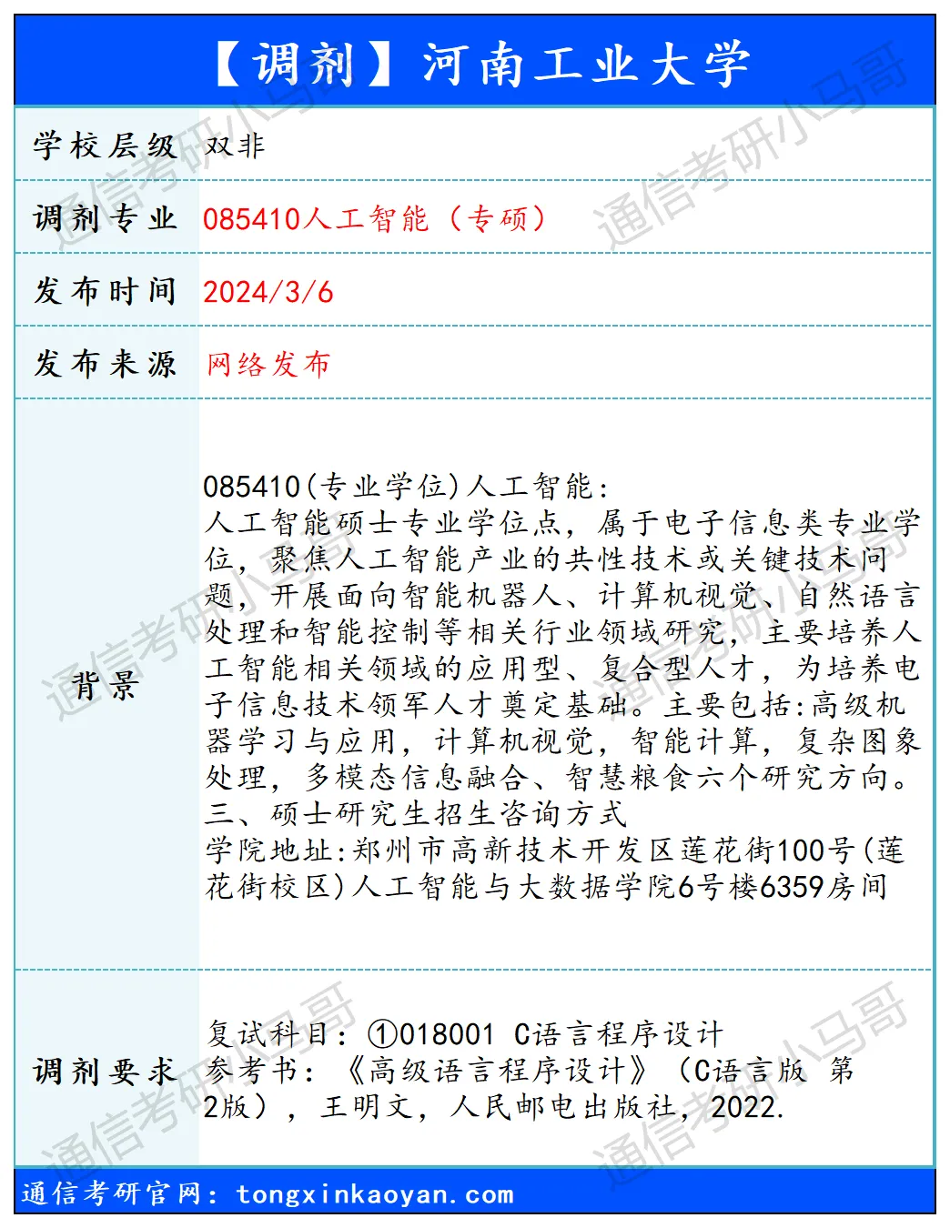图片[1]-【250402】河南工业大学—085410人工智能-梦马考研