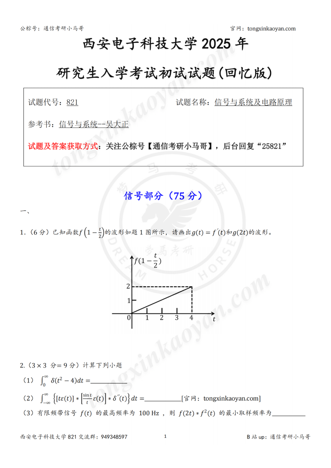 图片[1]-【25真题】最卷211！两电之一！-梦马考研